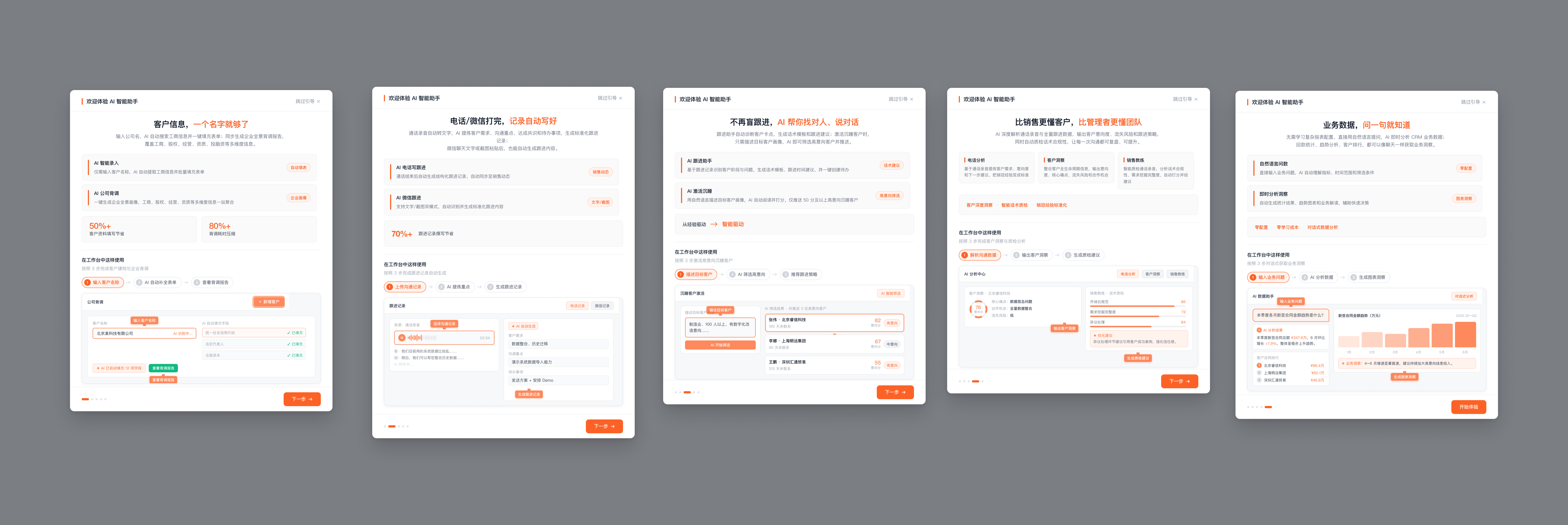 CRM AI 功能发现与场景化新手引导设计