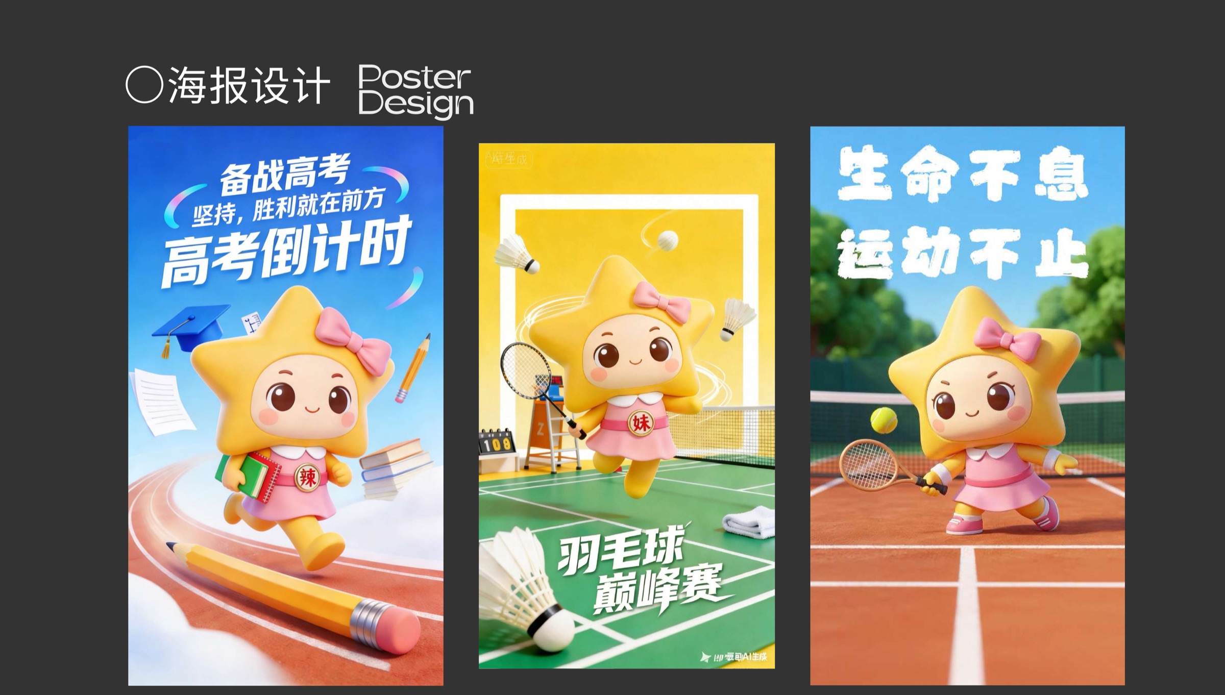 学习与运动主题海报